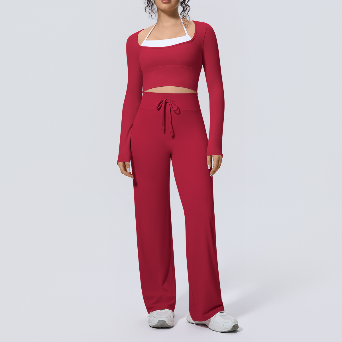 Women Yoga Suit 2PCS Square Ne - Compression Long Pant recension och pris