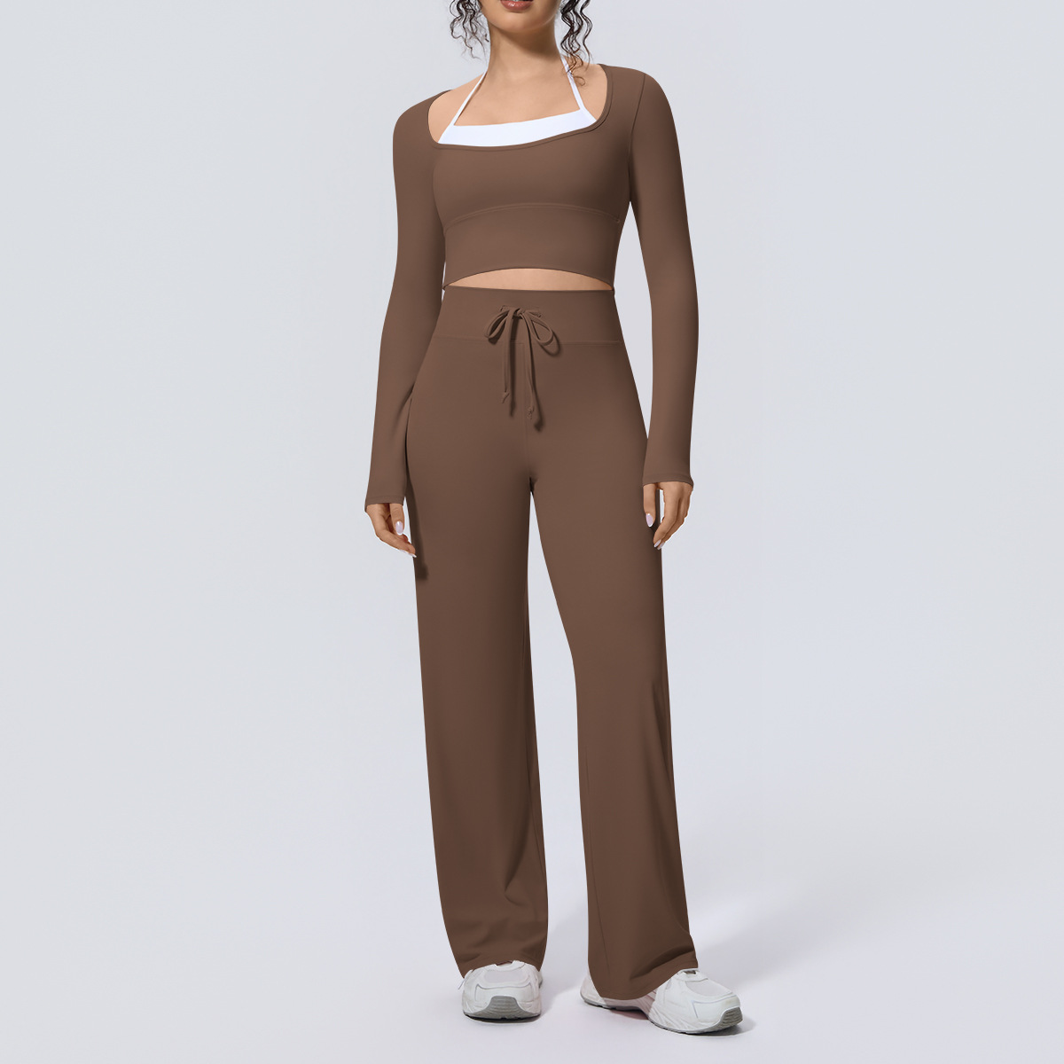Women Yoga Suit 2PCS Square Ne - Compression Long Pant recension och pris